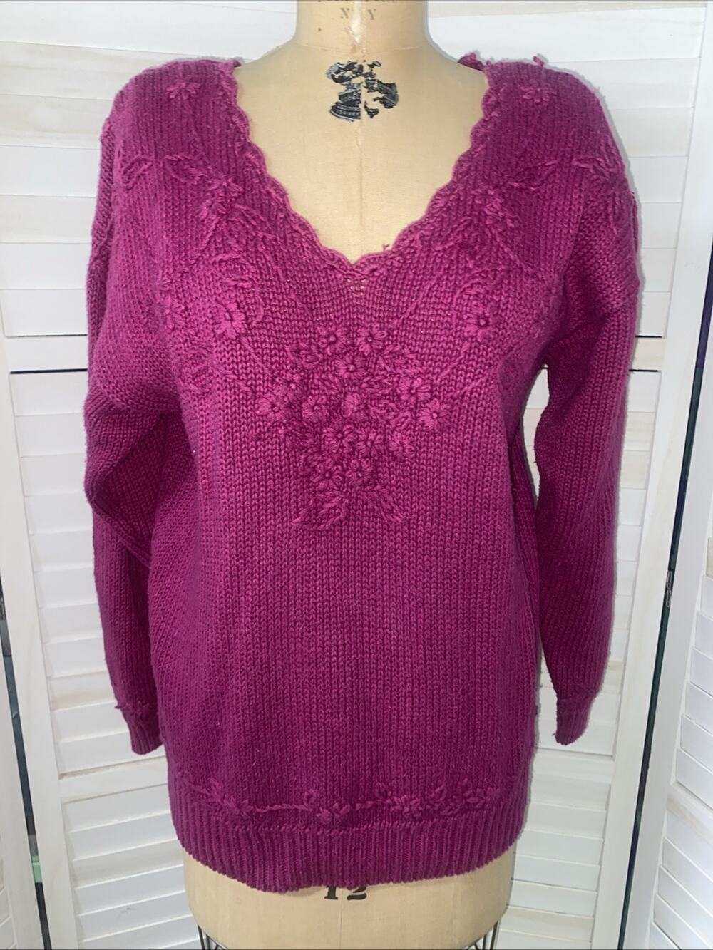 Vintage 80s 90s Separate Issue Women’s Pullover Sweater Sz Large Cottagecore